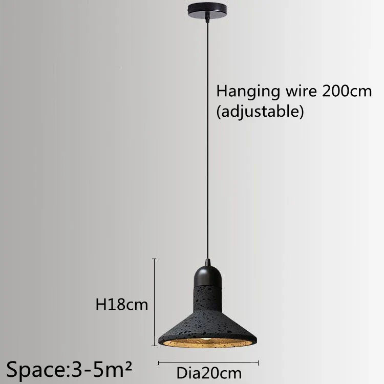Suspension De Style Industriel Rétro Trou Noir Pierre LED Pendel Art Nordique Design Lustre pour Bar Salle À Manger Chambre