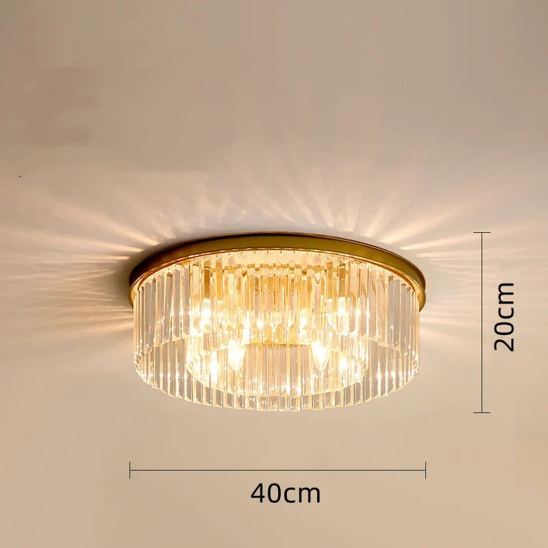 plafonnier en cristal de luxe métal minimaliste pour intérieur