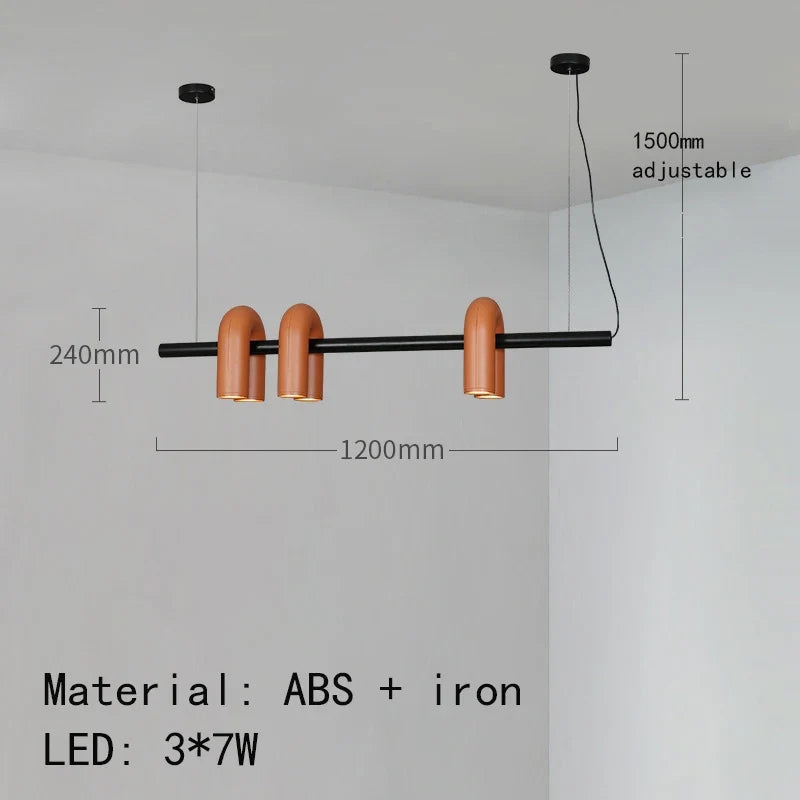 lustre art déco u tube en métal avec cordon réglable