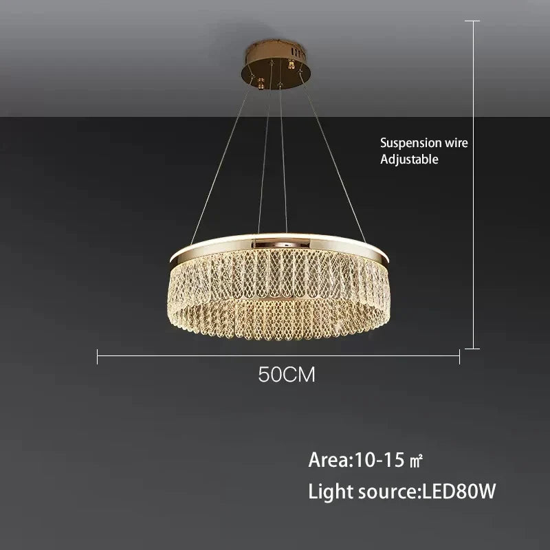 lustre sandyha moderne créatif anneau de luxe en cristal