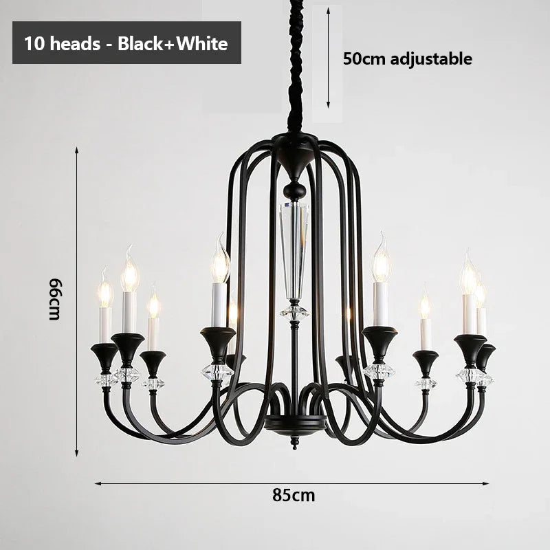 lustre rétro en cristal avec lampes led pour salon luxueux