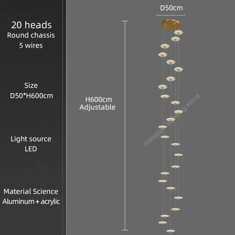 lustre moderne à led pour éclairage intérieur décoratif