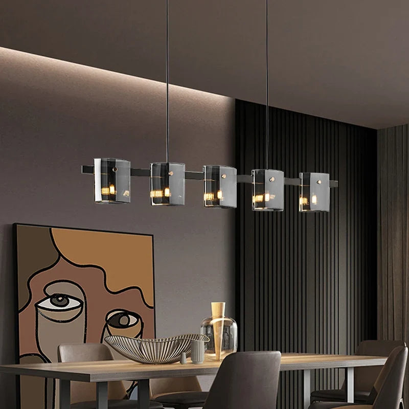 lustre à led postmoderne en cristal pour intérieur élégant