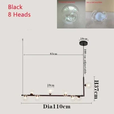 Kitchen Island Ceiling Chandelier Dining Table Glass Pendant Lamp Led Suspension Luminaire Hanging Light