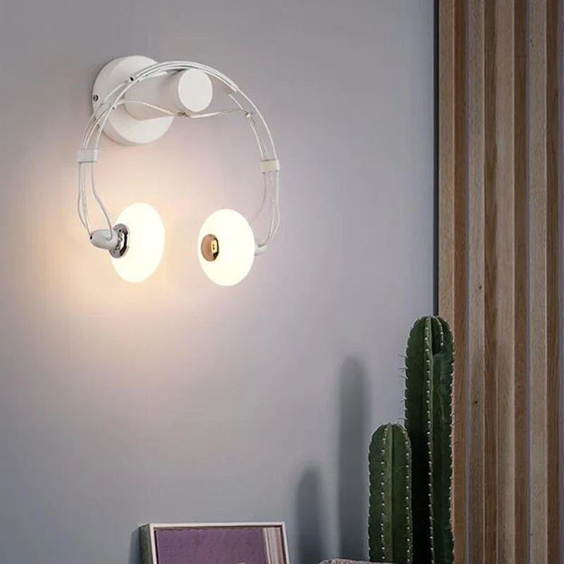 Applique murale LED créative en forme de casque audio