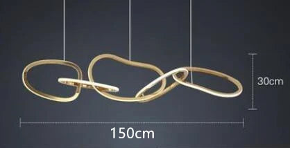 suspension moderne en acier inoxydable doré pour décoration artistique