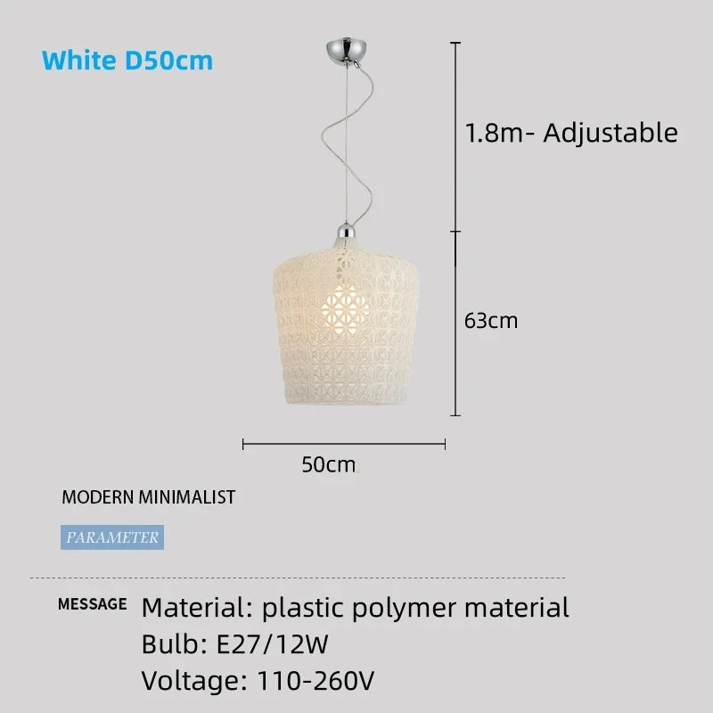 lustre italien moderne creux décoratif avec lumières led acryliques