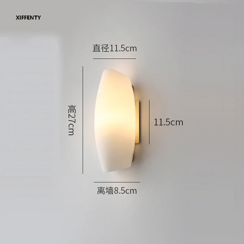 applique murale en verre blanc à led pour décoration intérieure