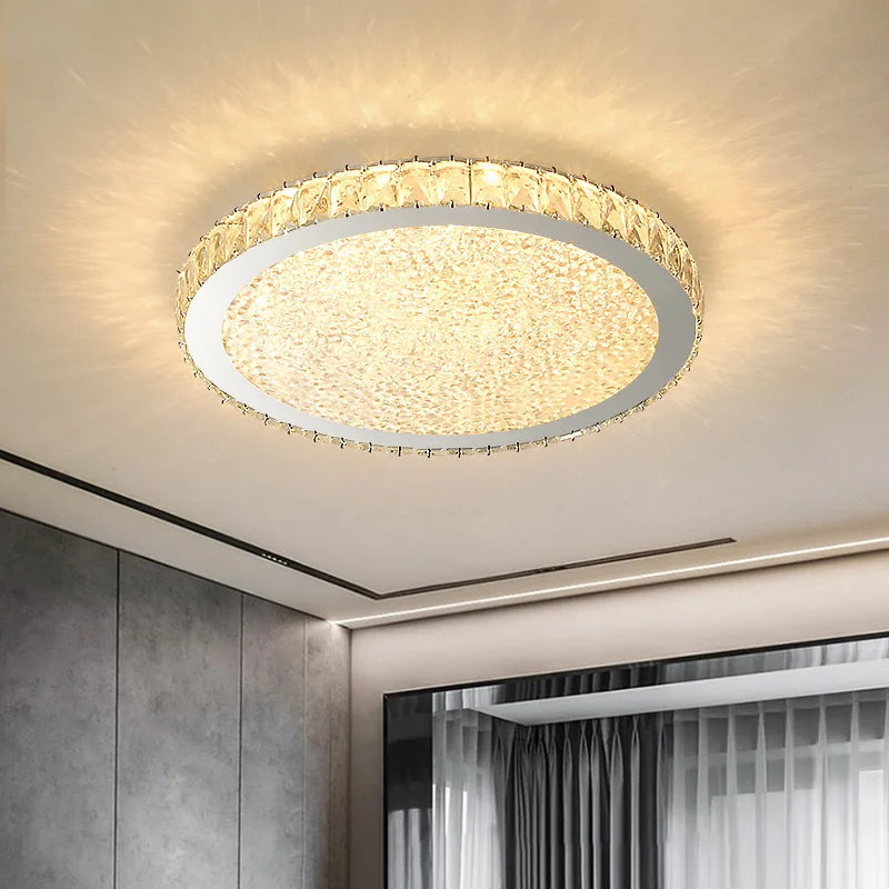 Plafonnier rond ultra-mince en cristal led moderne