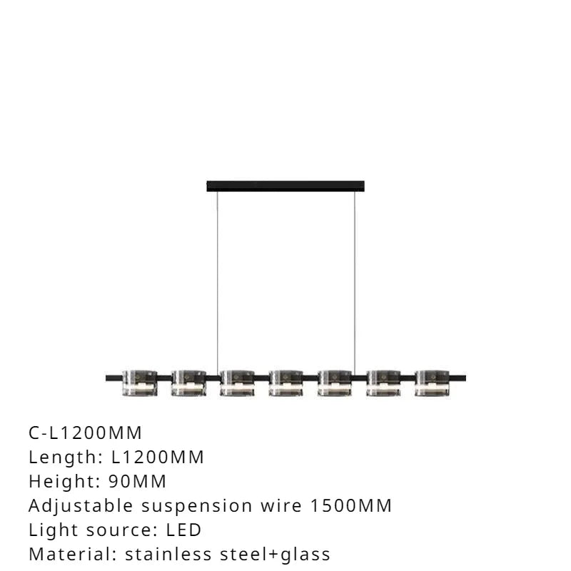 lustre sandyha moderne minimaliste abat-jour verre led suspendu