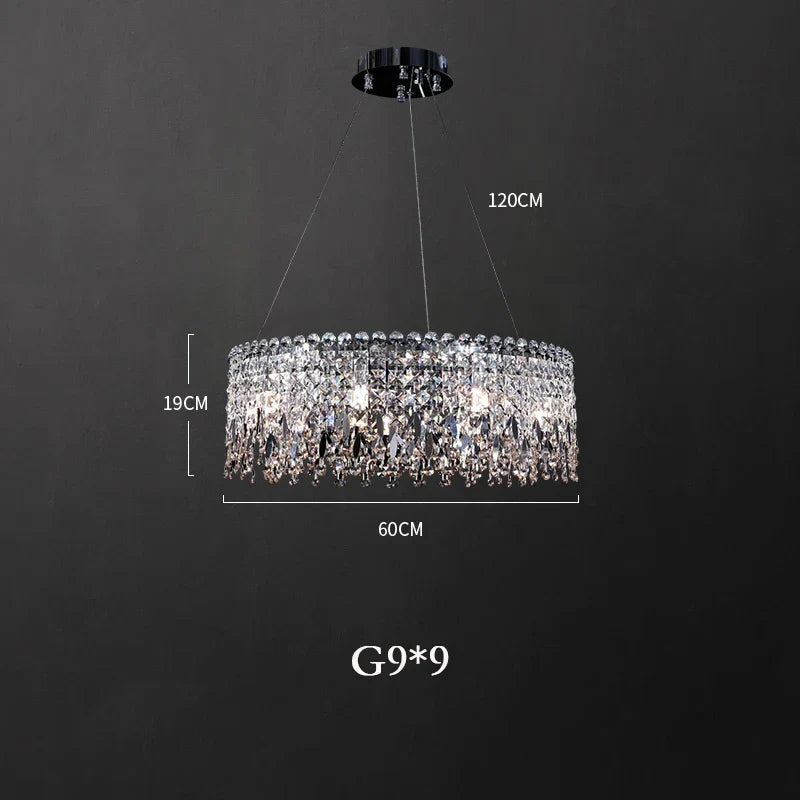lustre de luxe en cristal lampe à main éclairage de bar luminaire suspendu