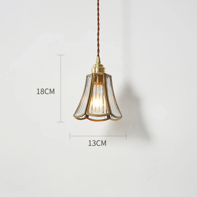 Suspension Nordique LED en Verre et corps doré