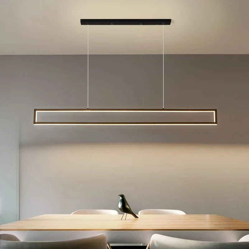 Modern LED black dimming living room light used for hanging decoration of restaurant, coffee shop, bar lighting fixtures