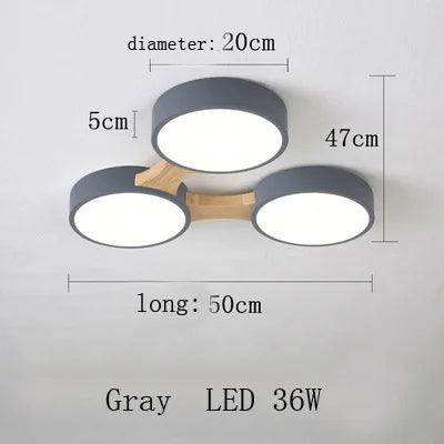 plafonnier moderne en bois avec éclairage led intérieur
