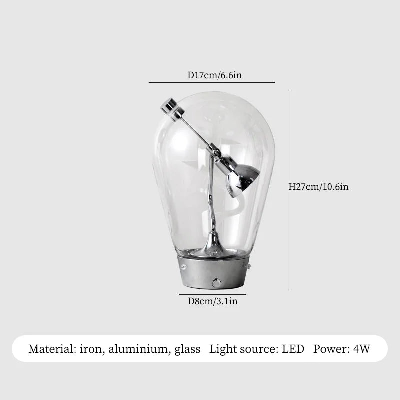 lampe de bureau vintage en verre style industriel tactile