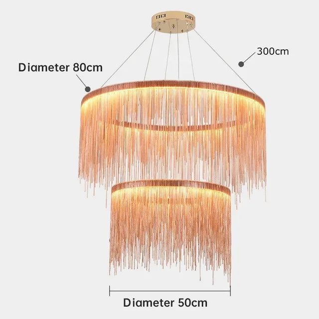 lustre suspendu à pampilles led avec intensité variable et télécommande