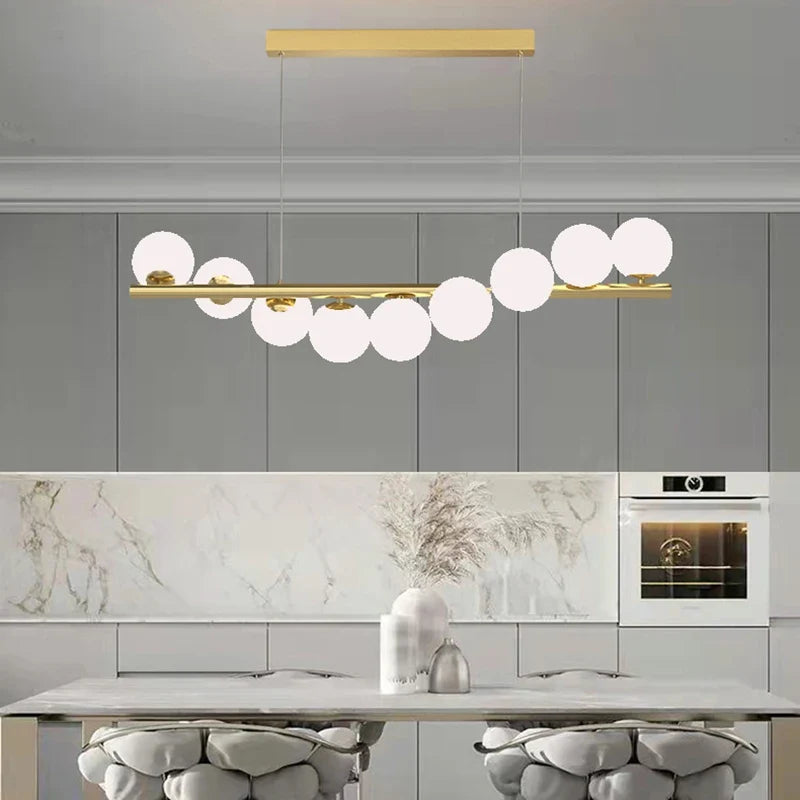lustre créatif en verre pour bar et restaurant avec fil réglable