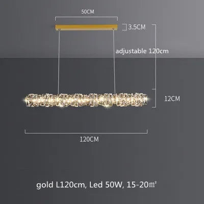 lustre cristal moderne avec télécommande dimmable pour restaurant