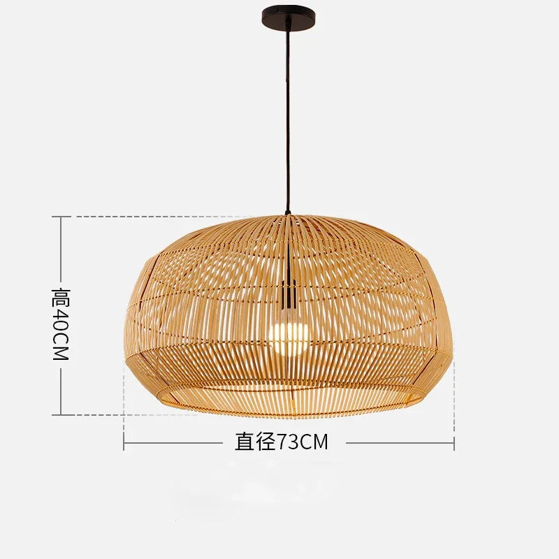 suspension vintage en rotin style chinois pour intérieur élégant