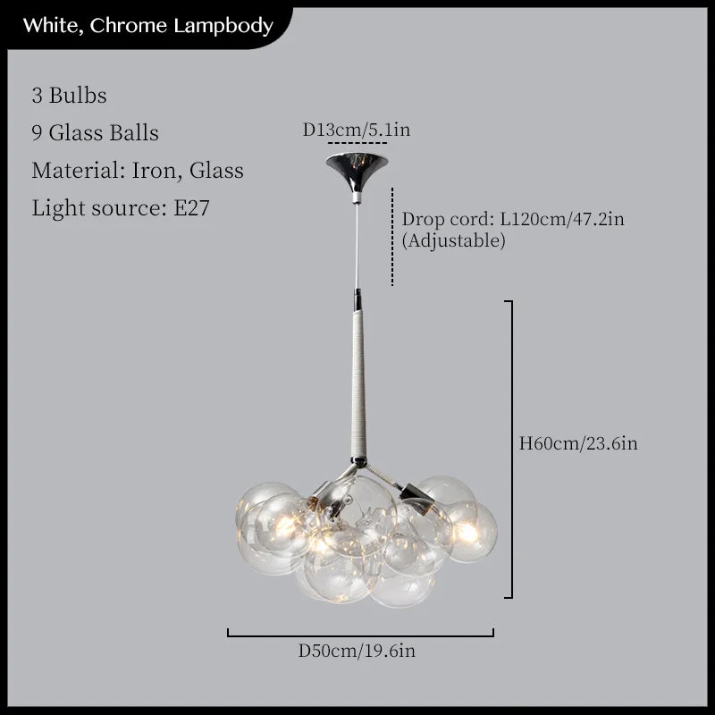 suspension moderne en verre pour décoration intérieure élégante