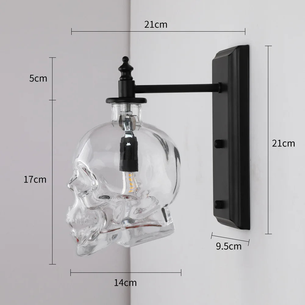 suspension loft américain rétro led crâne bouteille vin décoration café