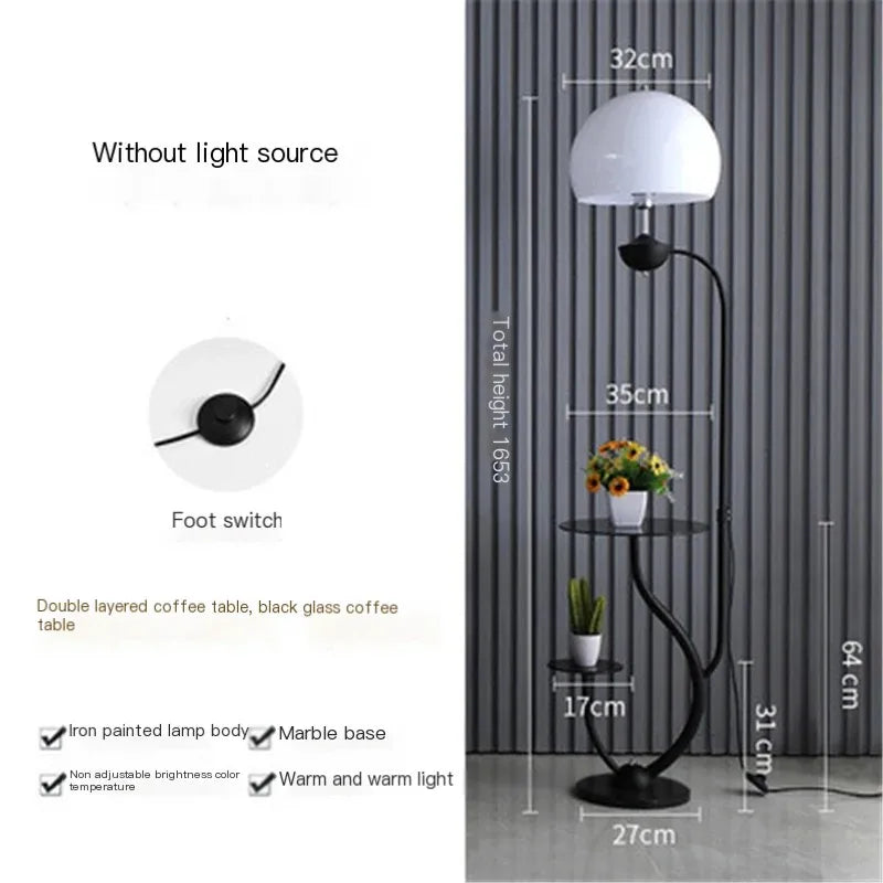 lampadaire moderne avec table intégrée design nordique créatif