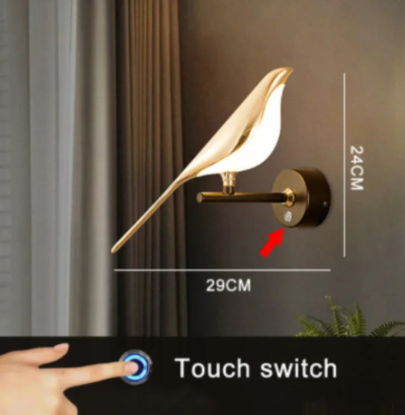 golden bird applique murale led rotative 	 suspendue