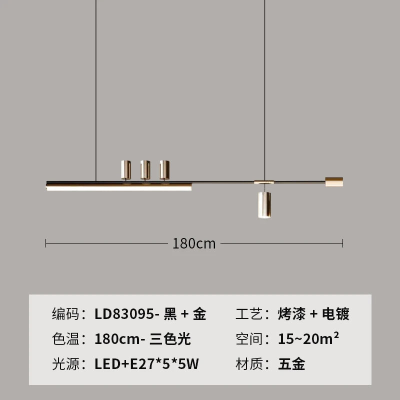 lustre minimaliste en métal pour éclairage moderne chic