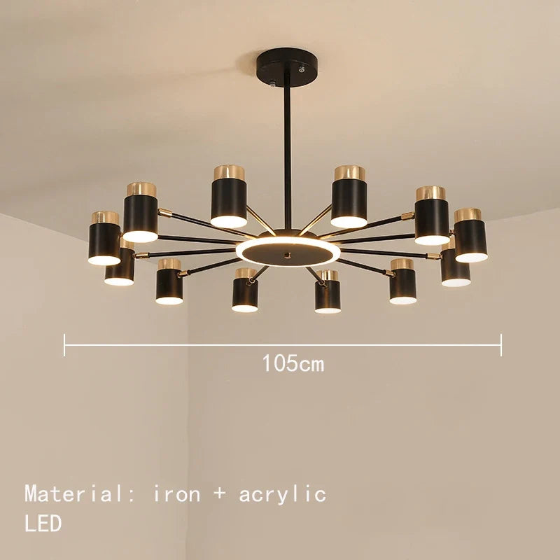 lustre led rotatif en métal avec 3 gradations suspendues