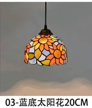 lustre en verre style tiffany rétro pour intérieur méditerranéen