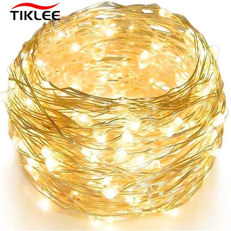 guirlande lumineuse led en cuivre pour décorations de fête et Noël