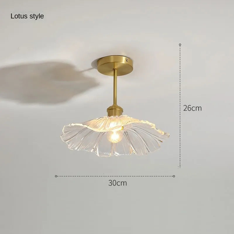 lustre vintage japonais en verre pour balcon et entrée
