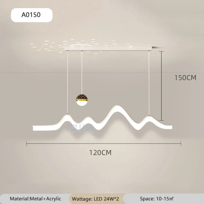 Luxury Minimalist Living Room LED Ceiling Light Starry Sky Projection Metal Cloud Ceiling Lamp For Bedroom Dining Table Home