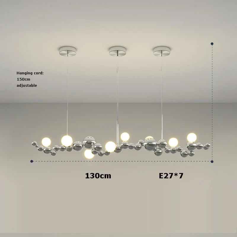 lustre suspendu led à intensité variable artistique