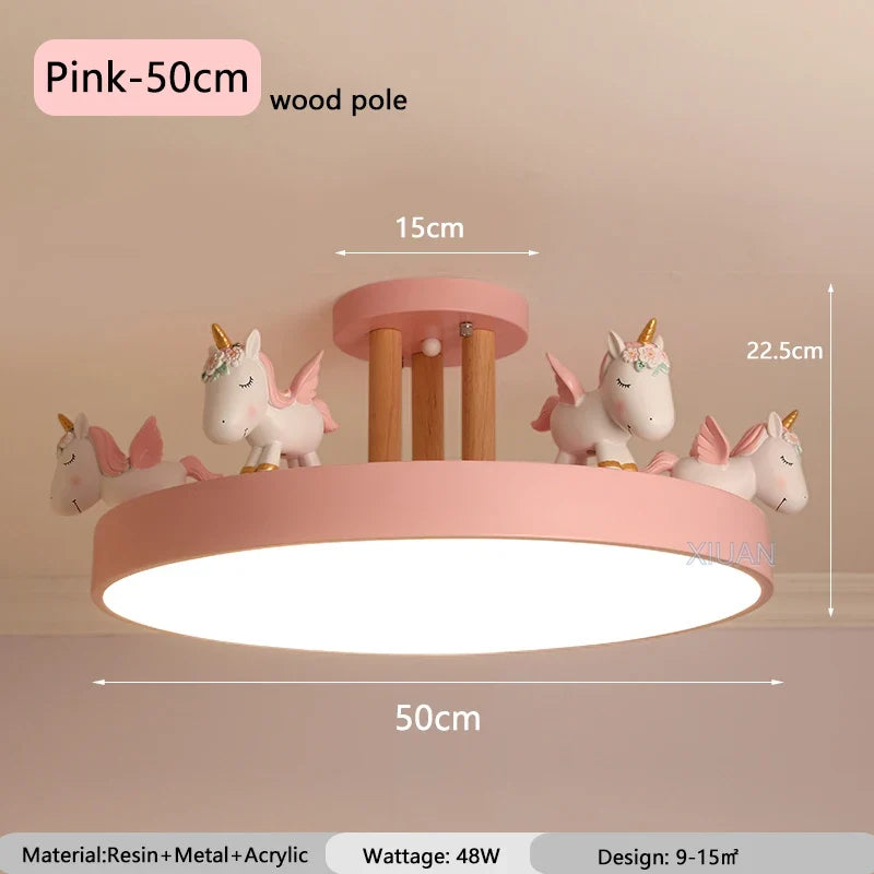 lustre enfant motif cheval pour chambre garçon fille