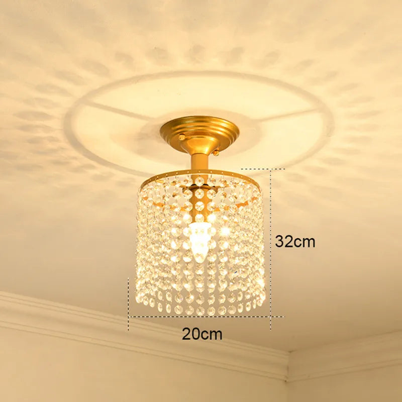 lustre moderne en cristal doré pour intérieur lumineux