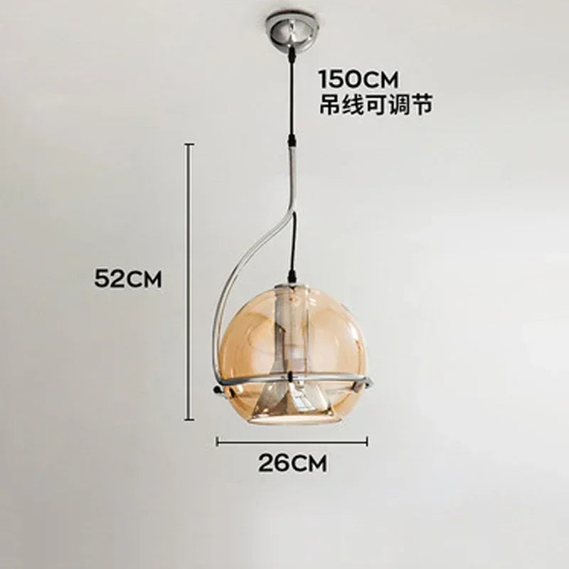 suspension en verre ambré style nordique moderne luminaire décoratif