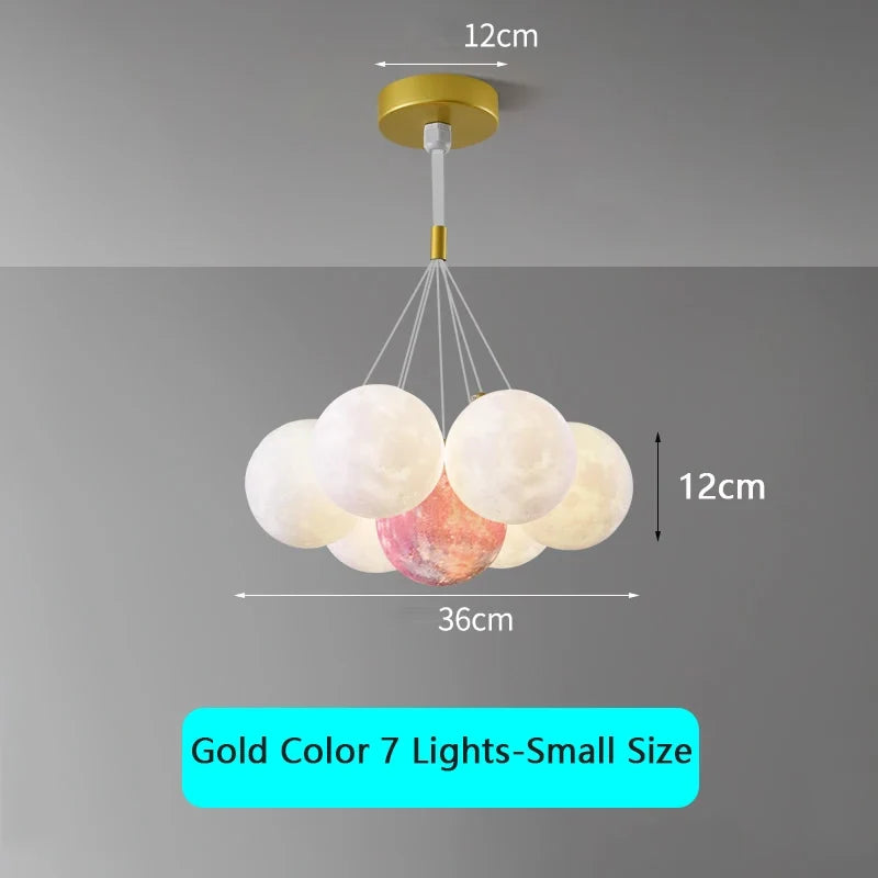 lustre moderne pour enfants avec suspension à bulles et télécommande