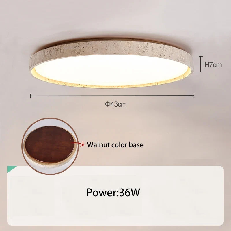 Led plafonnier pierre Downlight monté en Surface rétro luminaires noyer bûche bois couleur chambre salon grande lumière