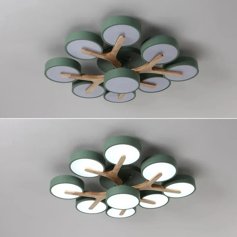 lustre moderne en bois pour décoration intérieure nordique lumineux