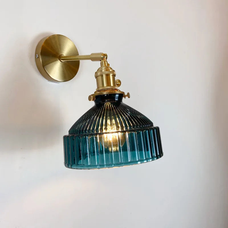 applique murale verre moderne vintage miroir allée chambre coucher chevet café restaurant interrupteur prise éclairage maison
