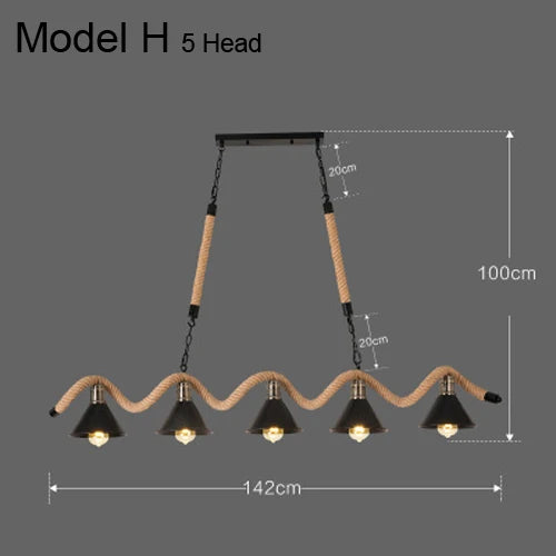 suspension rustiques industrielles avec corde pour intérieur