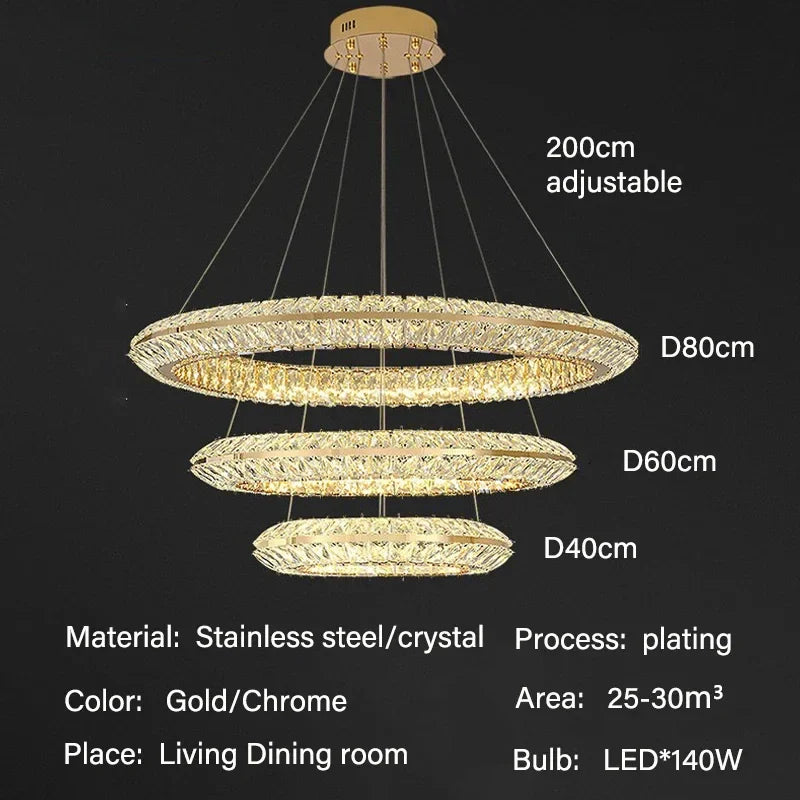 lustre de luxe en cristal led pour hôtel et bar