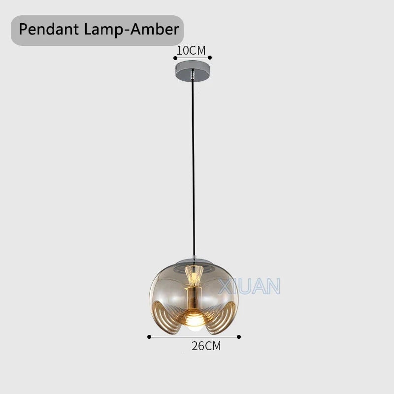 plafonnier bauhaus en verre avec ondulation led moderne