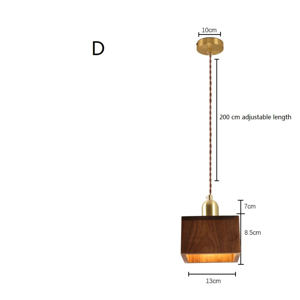Nordique moderne suspension LED luminaire en laiton en bois Loft cuisine île lampe suspendue décoration de la maison éclairage Suspension Design