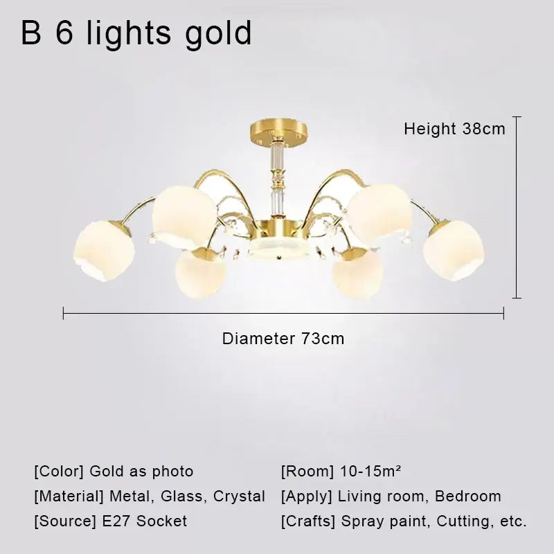 lustre en cristal nordique à led pour décoration intérieure moderne