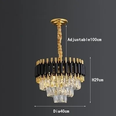 lustre moderne de luxe en cristal k9 led suspendu