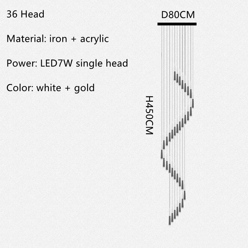 lustre led minimaliste moderne pour escalier duplex loft