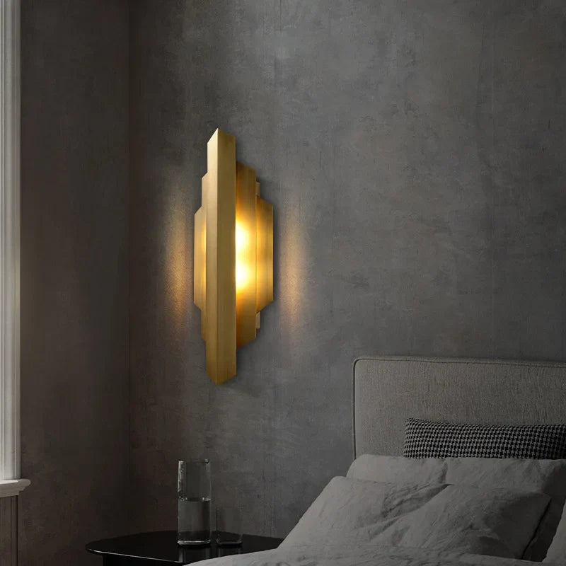 applique murale moderne en acier inoxydable doré pour intérieur