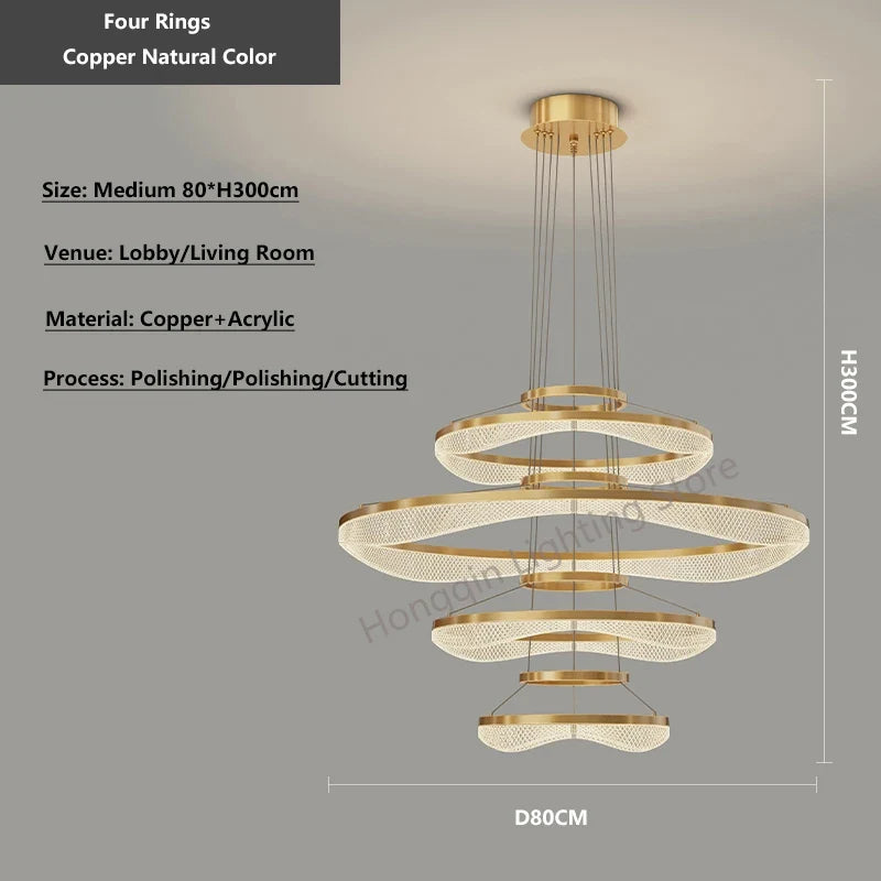 lustre suspendu en acrylique éclairage à led moderne